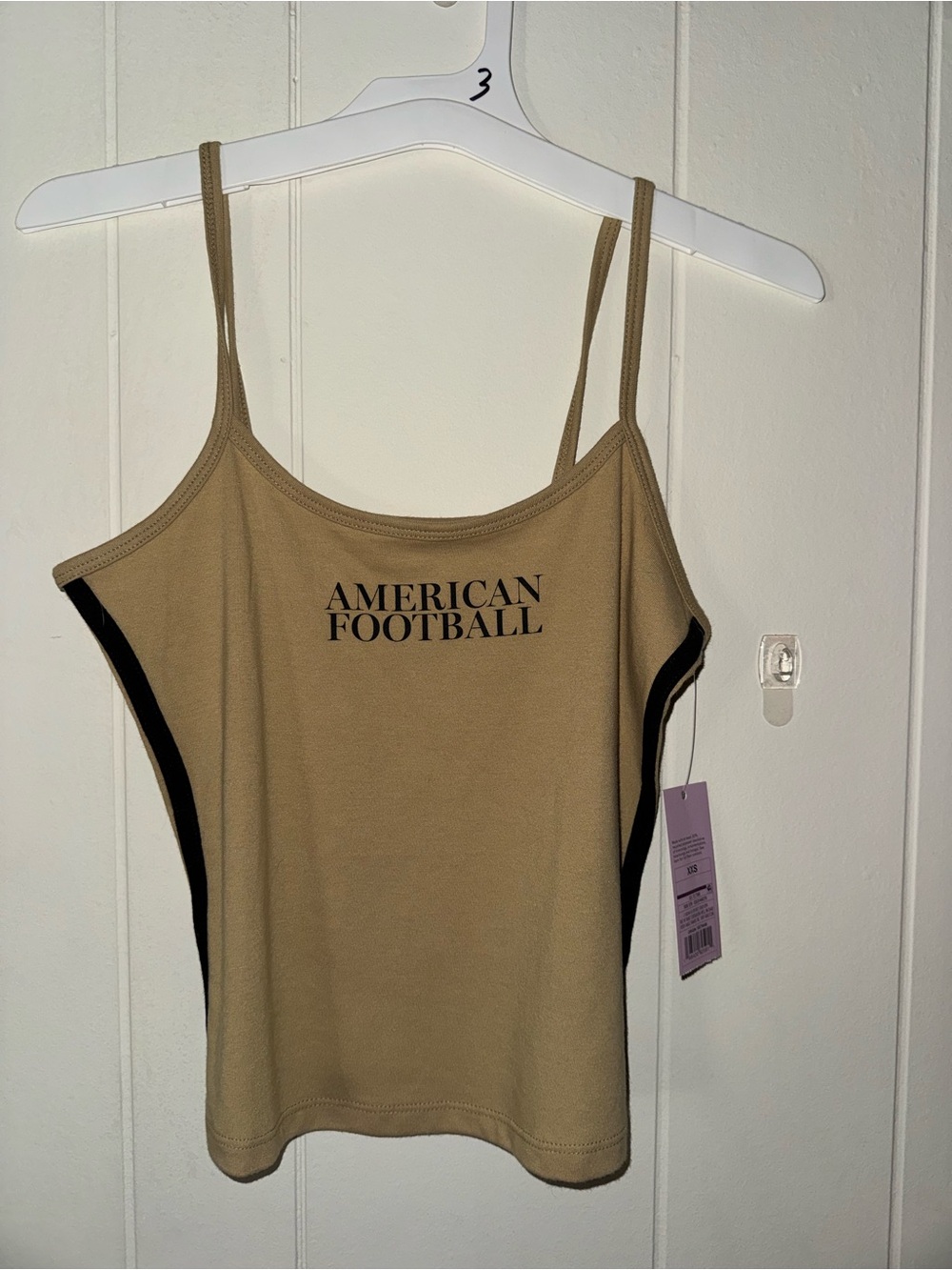 wild fable Tan and Black 'American Football' Spaghetti Strap Tank